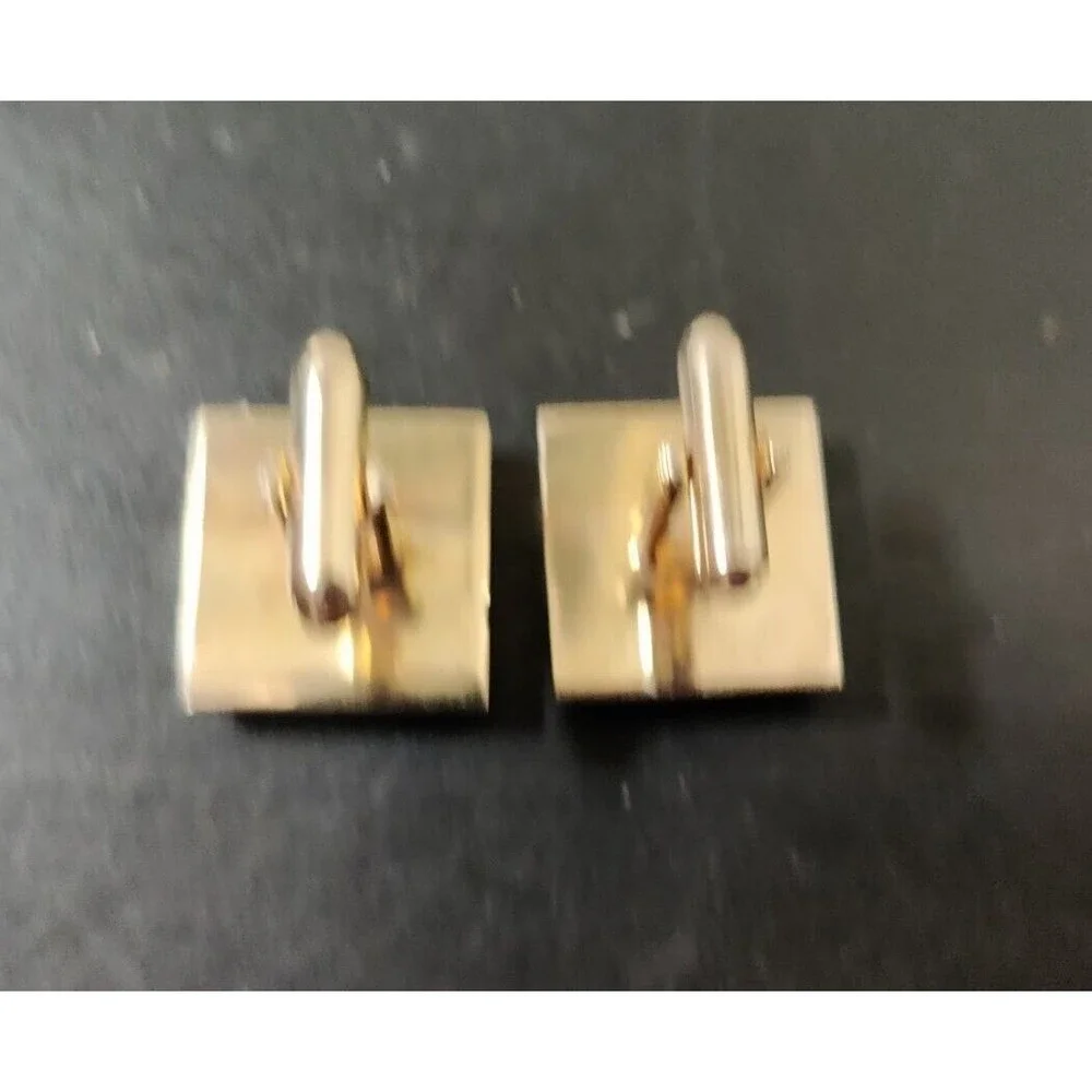 DANTE iridescent shell Cufflinks Vintage Mens Shades Of Brown Cream
